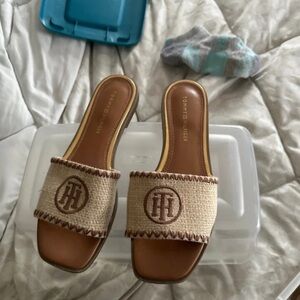 Tommy Hilfiger Beige and Brown Women Slippers